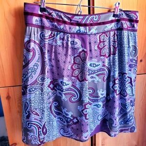 Esprit Dark Plum Paisley Patterned Skirt Size 10